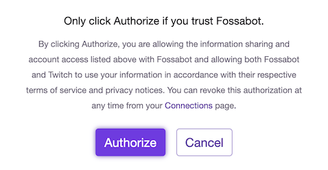Twitch authorization screen - Bottom of page